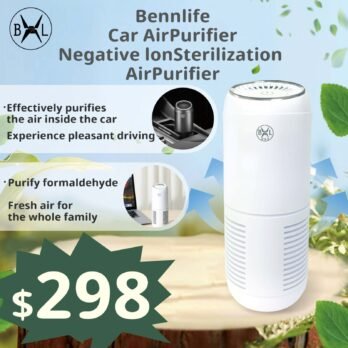Bennlife USA Car Air Purifier Negative Ion Sterilization Air Purifier